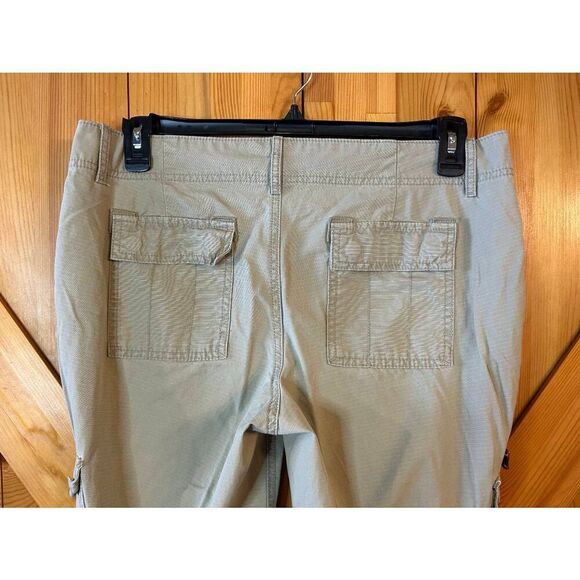 Eddie Bauer Womens Ripstop Light Khaki Cargo Adjustable Snap Cuffs Size 10 (8982 - Picture 5 of 8